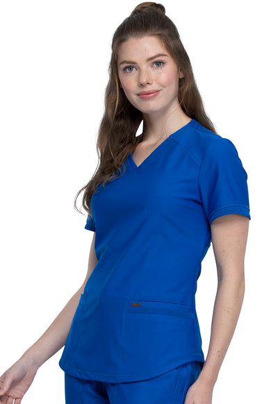 CK840+CK095 Cherokee Form 360º Stretch Scrub Top with Midrise Tapered Leg Pants  (XXS - 3XL)