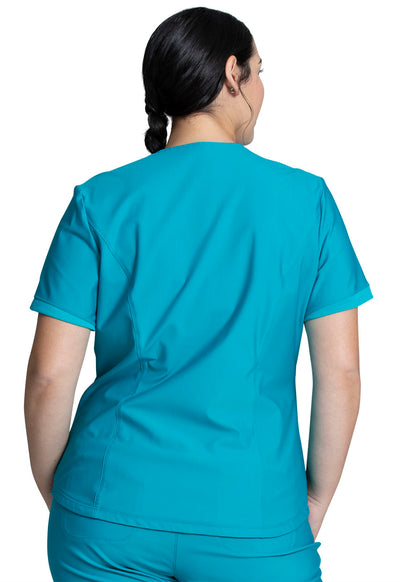 CK840+CK095 Cherokee Form 360º Stretch Scrub Top with Midrise Tapered Leg Pants  (XXS - 3XL)