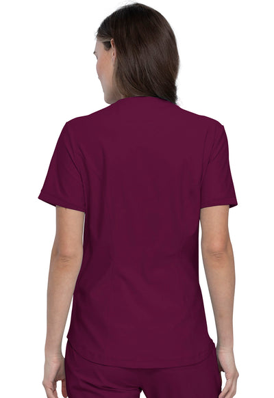 CK840 Cherokee Form 360º Stretch Curved Hemline V-Neck Top (XXS - 3XL)