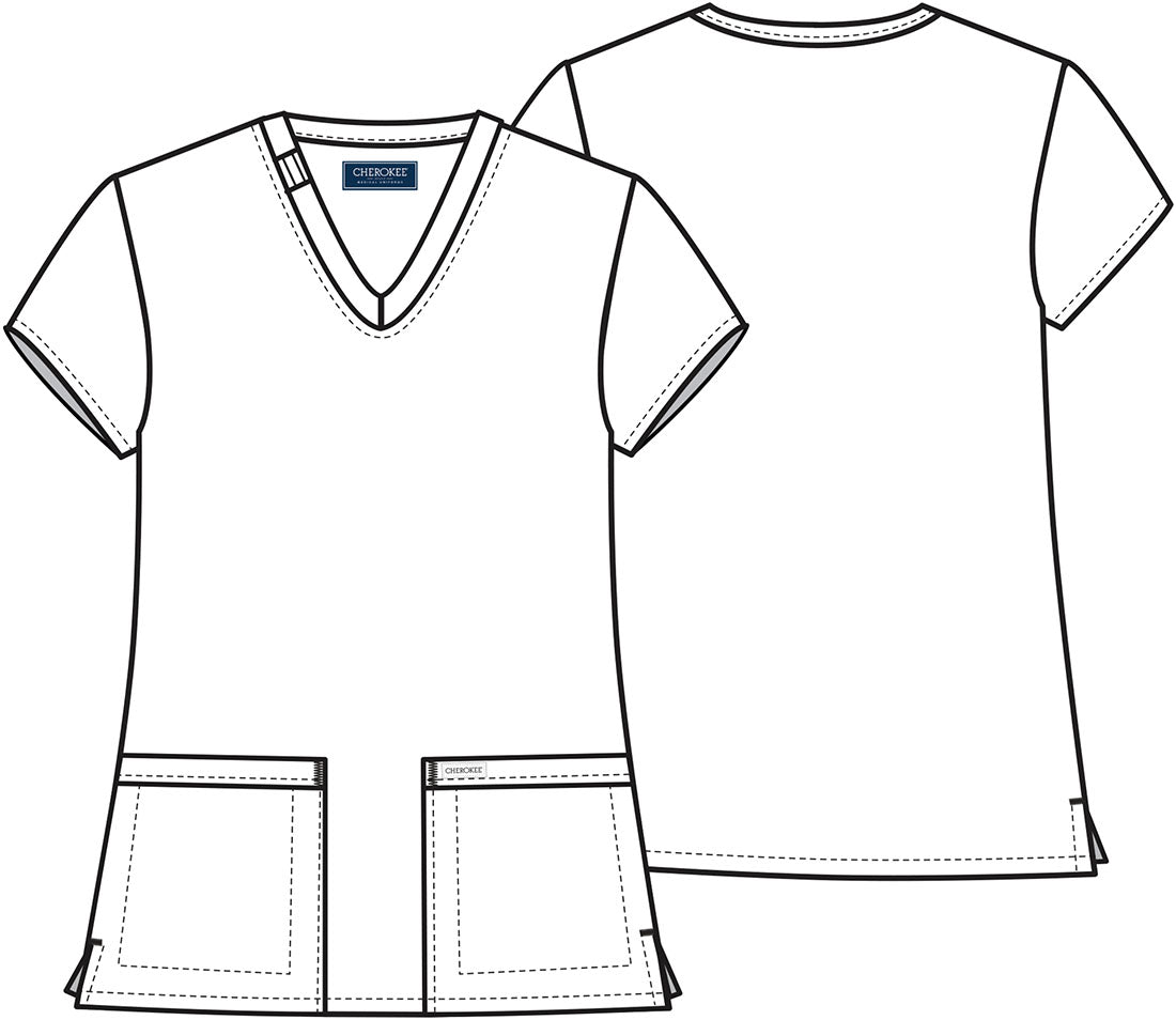 CK953 Cherokee Workwear Ultra Women 2 Pockets V-Neck Top (XXS - 5XL)