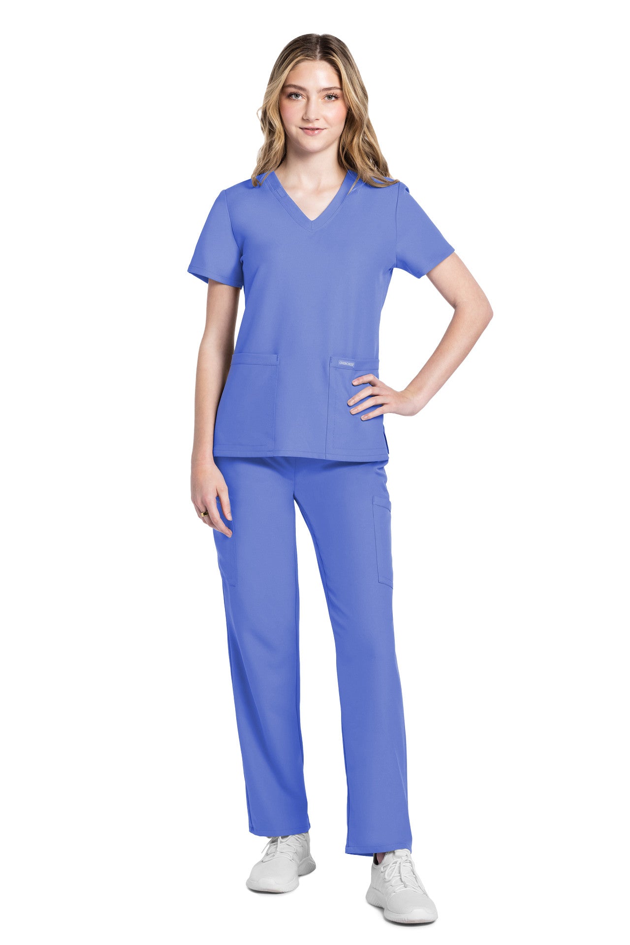 CK953 Cherokee Workwear Ultra Women 2 Pockets V-Neck Top (XXS - 5XL)