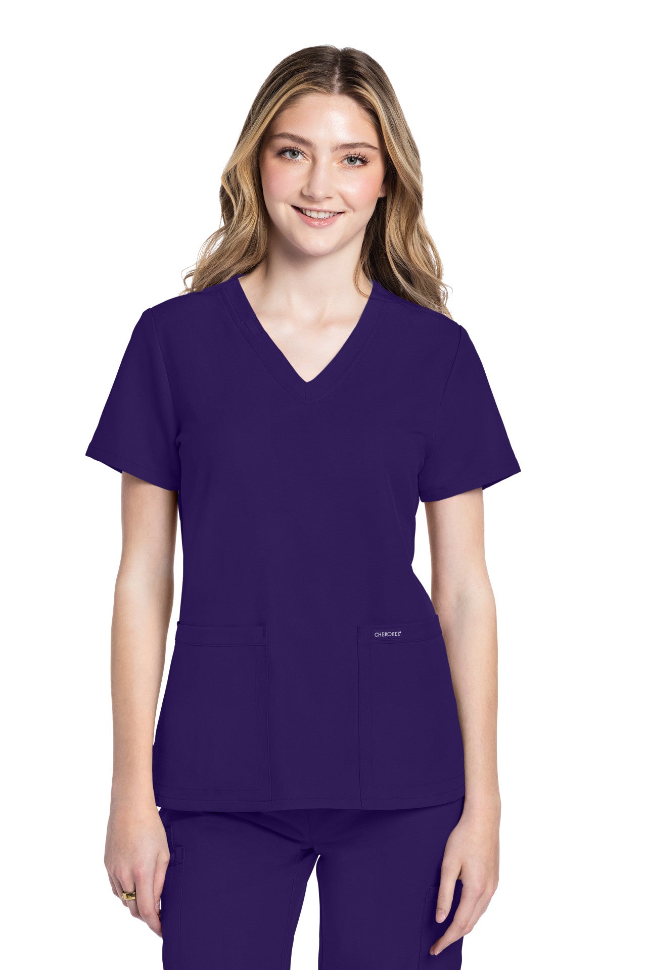 CK953 Cherokee Workwear Ultra Women 2 Pockets V-Neck Top (XXS - 5XL)