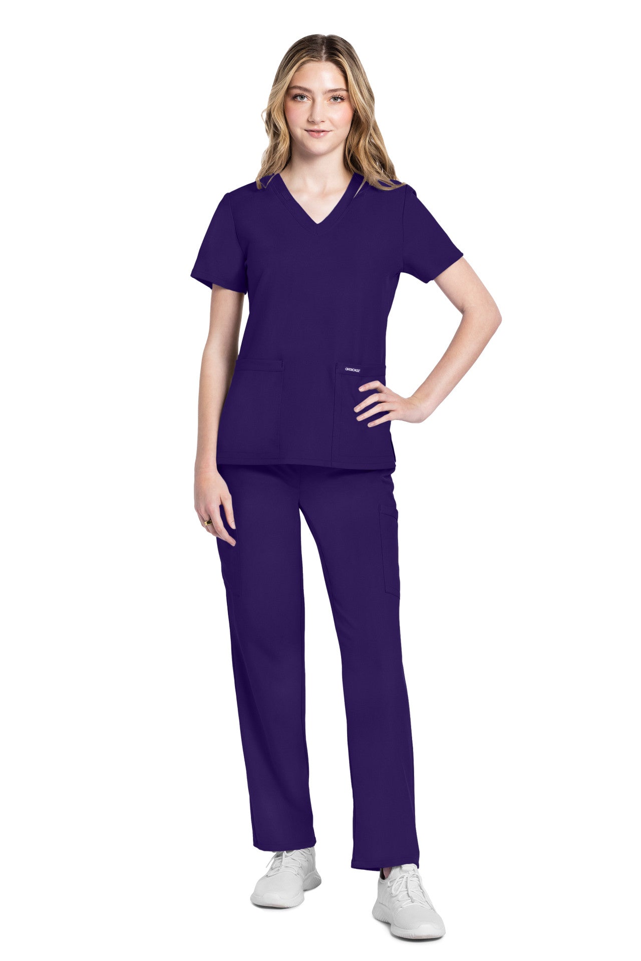 CK953 Cherokee Workwear Ultra Women 2 Pockets V-Neck Top (XXS - 5XL)