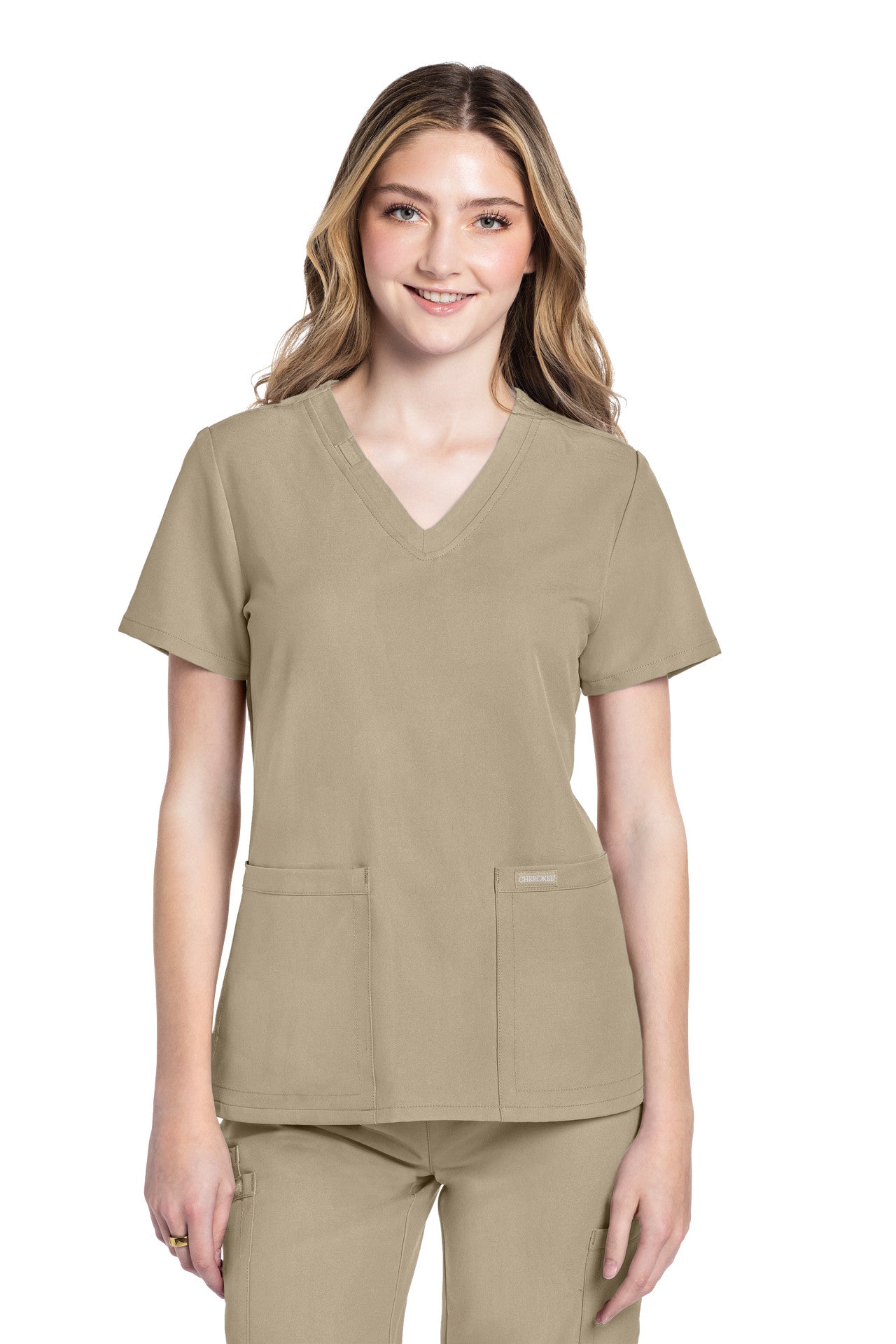 CK953 Cherokee Workwear Ultra Women 2 Pockets V-Neck Top (XXS - 5XL)