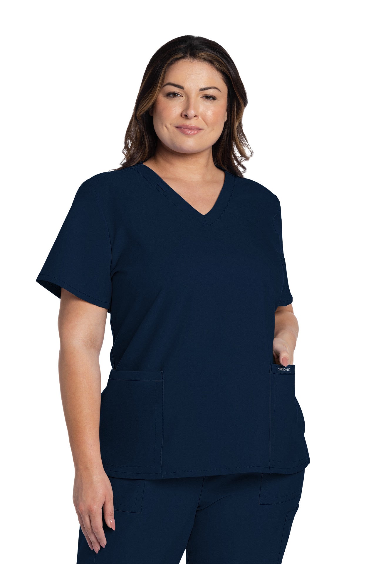CK953 Cherokee Workwear Ultra Women 2 Pockets V-Neck Top (XXS - 5XL)