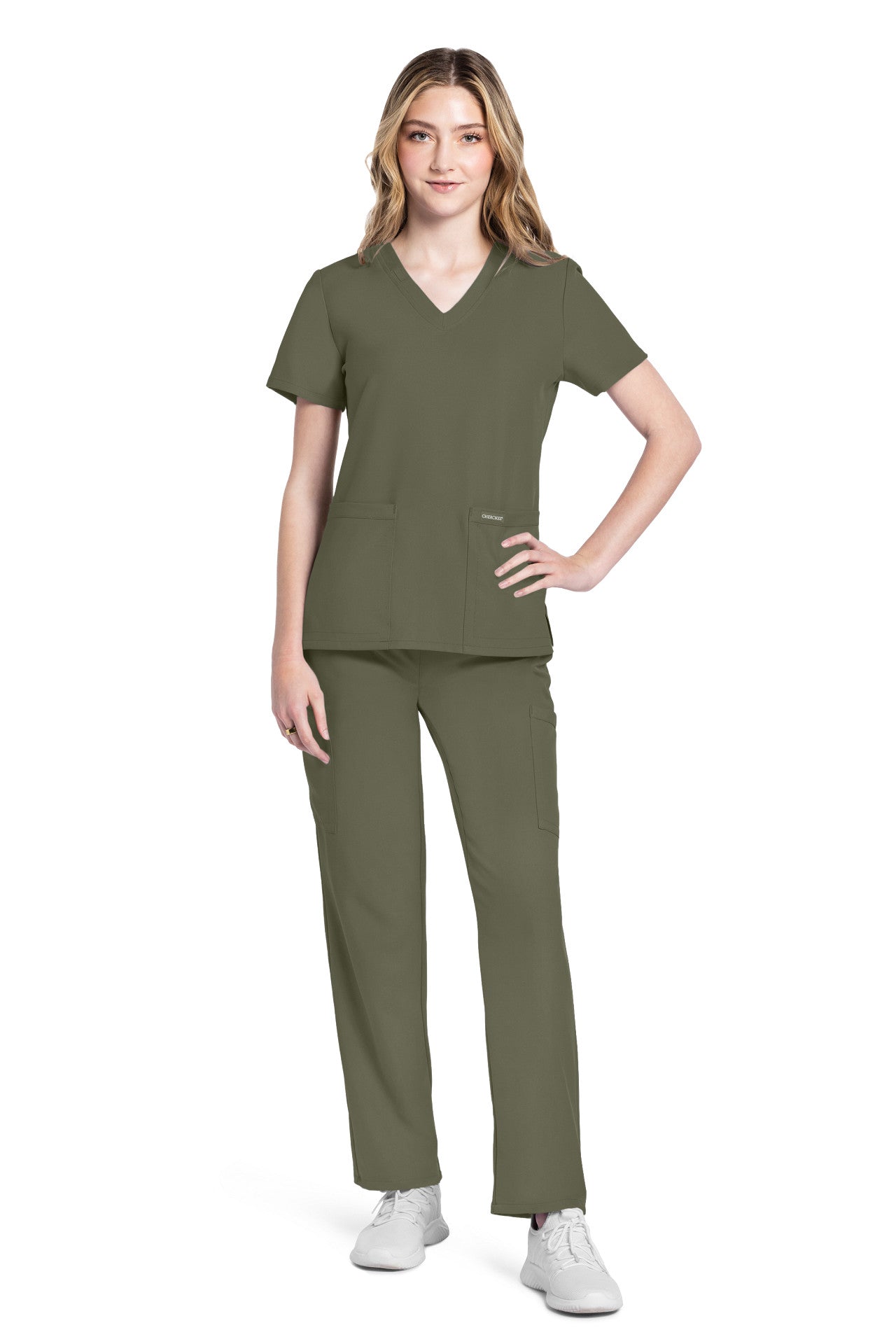 CK953 Cherokee Workwear Ultra Women 2 Pockets V-Neck Top (XXS - 5XL)