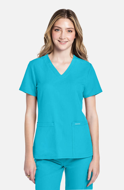 CK953 Cherokee Workwear Ultra Women 2 Pockets V-Neck Top (XXS - 5XL)