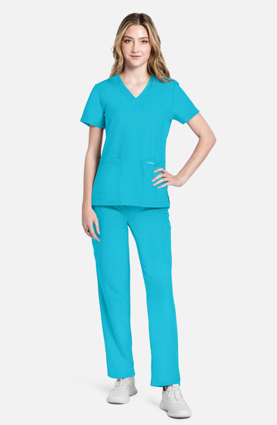 CK953 Cherokee Workwear Ultra Women 2 Pockets V-Neck Top (XXS - 5XL)