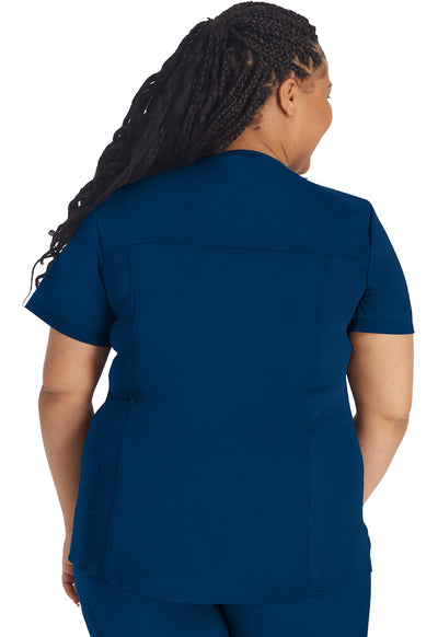 DK870 Dickies Balance V-Neck Rib Knit Panel Solid Scrub Top (XXS - 5XL)