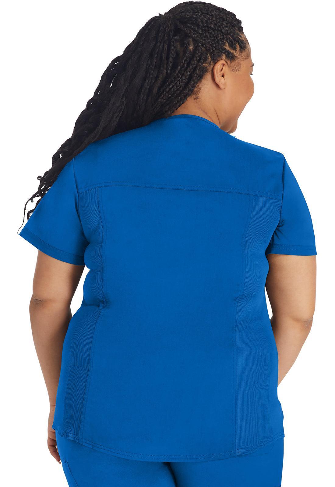 DK870 Dickies Balance V-Neck Rib Knit Panel Solid Scrub Top (XXS - 5XL)