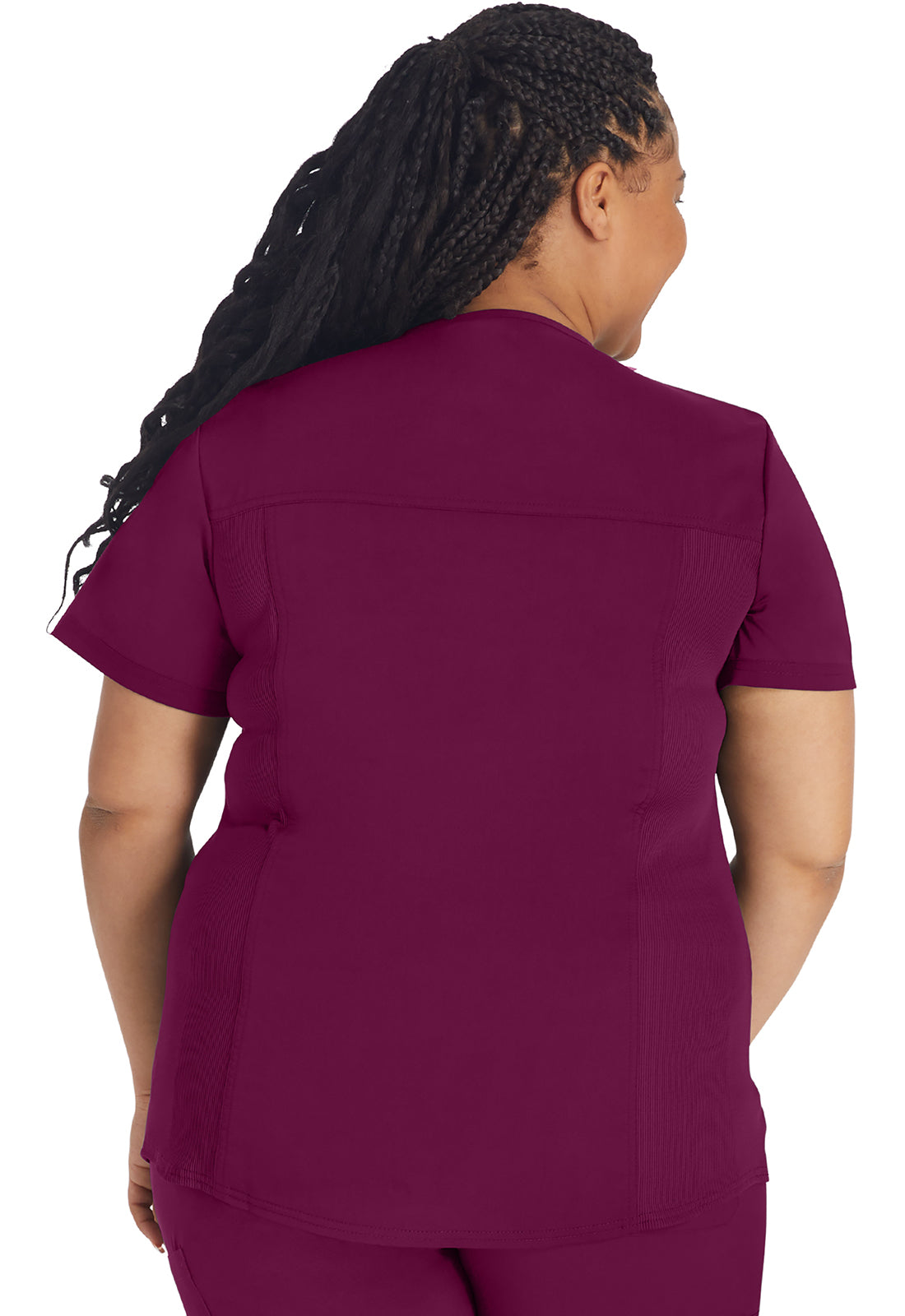 DK870 Dickies Balance V-Neck Rib Knit Panel Solid Scrub Top (XXS - 5XL)