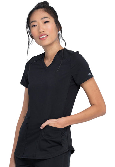 DK875 Dickies Balance Knitted Panel Solid Scrub Top (XXS - 5XL)