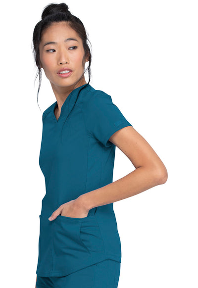 DK875 Dickies Balance Knitted Panel Solid Scrub Top (XXS - 5XL)