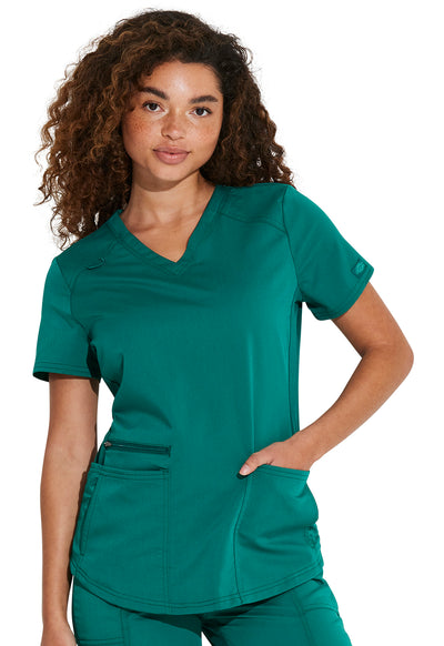 DK875 Dickies Balance Knitted Panel Solid Scrub Top (XXS - 5XL)