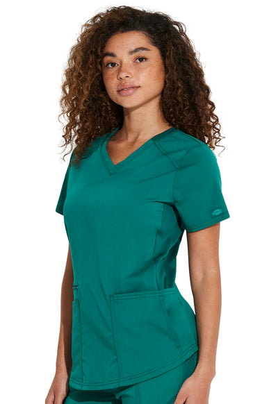 DK875 Dickies Balance Knitted Panel Solid Scrub Top (XXS - 5XL)