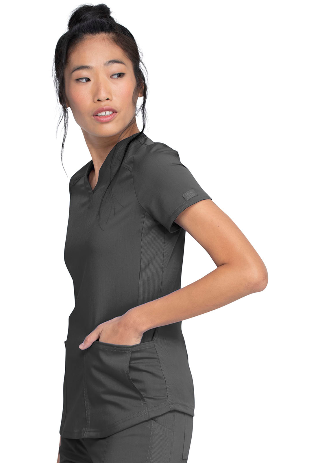 DK875 Dickies Balance Knitted Panel Solid Scrub Top (XXS - 5XL)