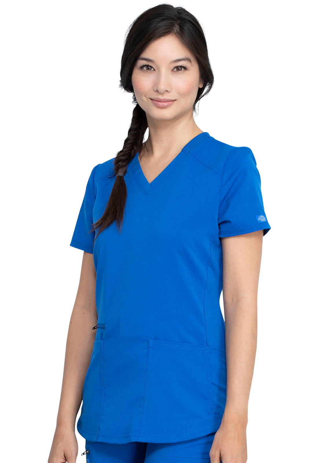 DK875 Dickies Balance Knitted Panel Solid Scrub Top (XXS - 5XL)