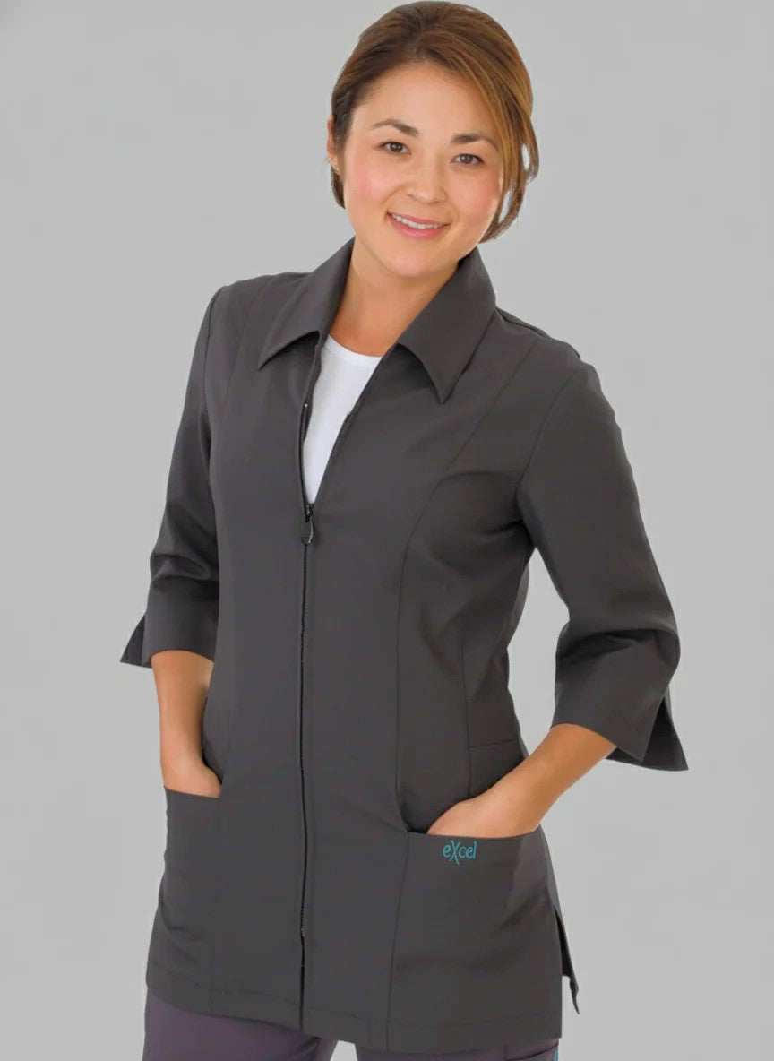 E835J Excel Two-Ways Zipper Spa Uniform - 4 Way-Stretch (XXS - 3XL)