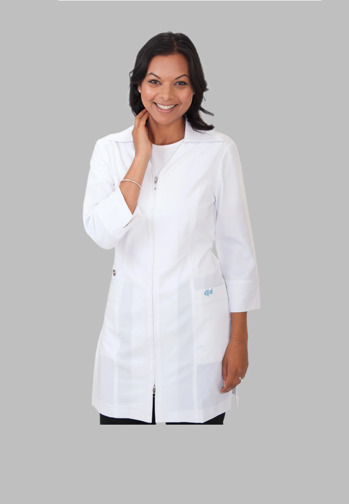 E865J Excel Two-Ways Zipper Long Spa Uniform 4-Way Stretch (XXS - 3XL)