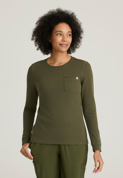 GSST257 Grey's Anatomy Scrub Evolve Wanderlust Waffle Knit Scrub Thermal Top (XXS - 3XL)