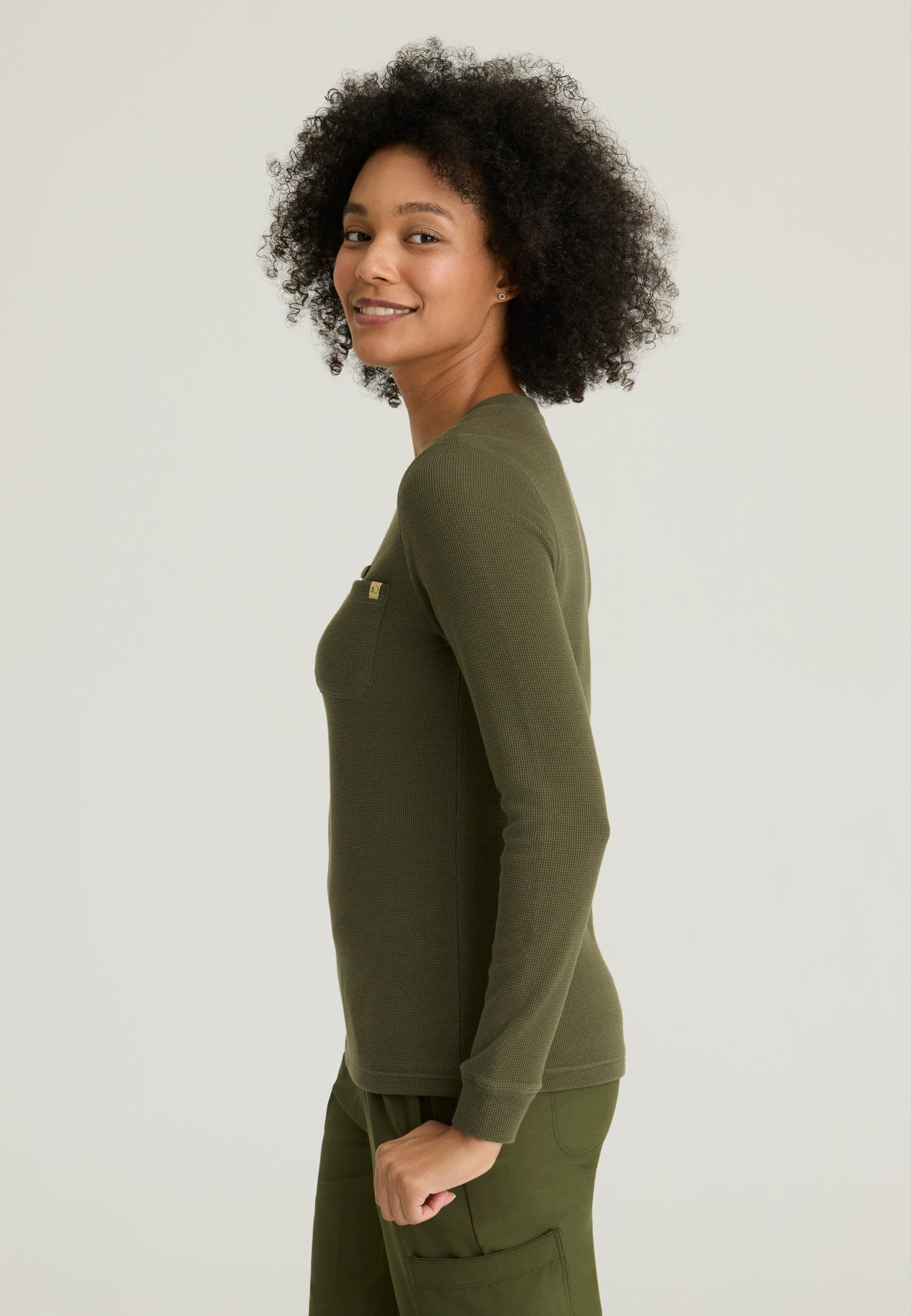 GSST257 Grey's Anatomy Scrub Evolve Wanderlust Waffle Knit Scrub Thermal Top (XXS - 3XL)