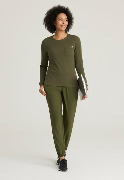 GSST257 Grey's Anatomy Scrub Evolve Wanderlust Waffle Knit Scrub Thermal Top (XXS - 3XL)