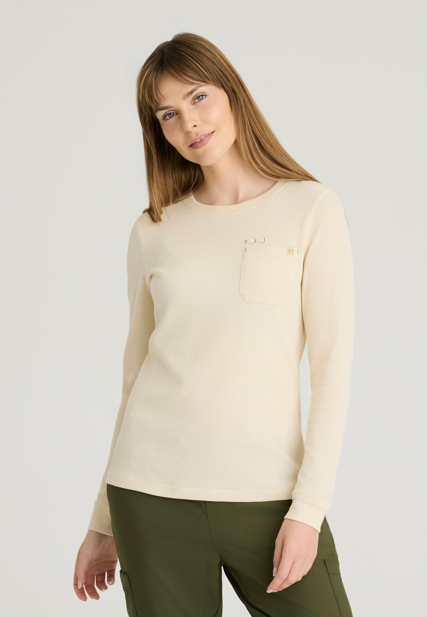 GSST257 Grey's Anatomy Scrub Evolve Wanderlust Waffle Knit Scrub Thermal Top (XXS - 3XL)