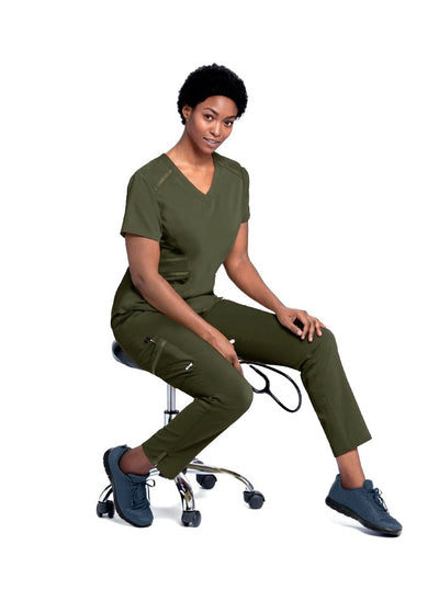 GIP507 Grey's Anatomy Impact Moto Pin tucks Pants Stretch