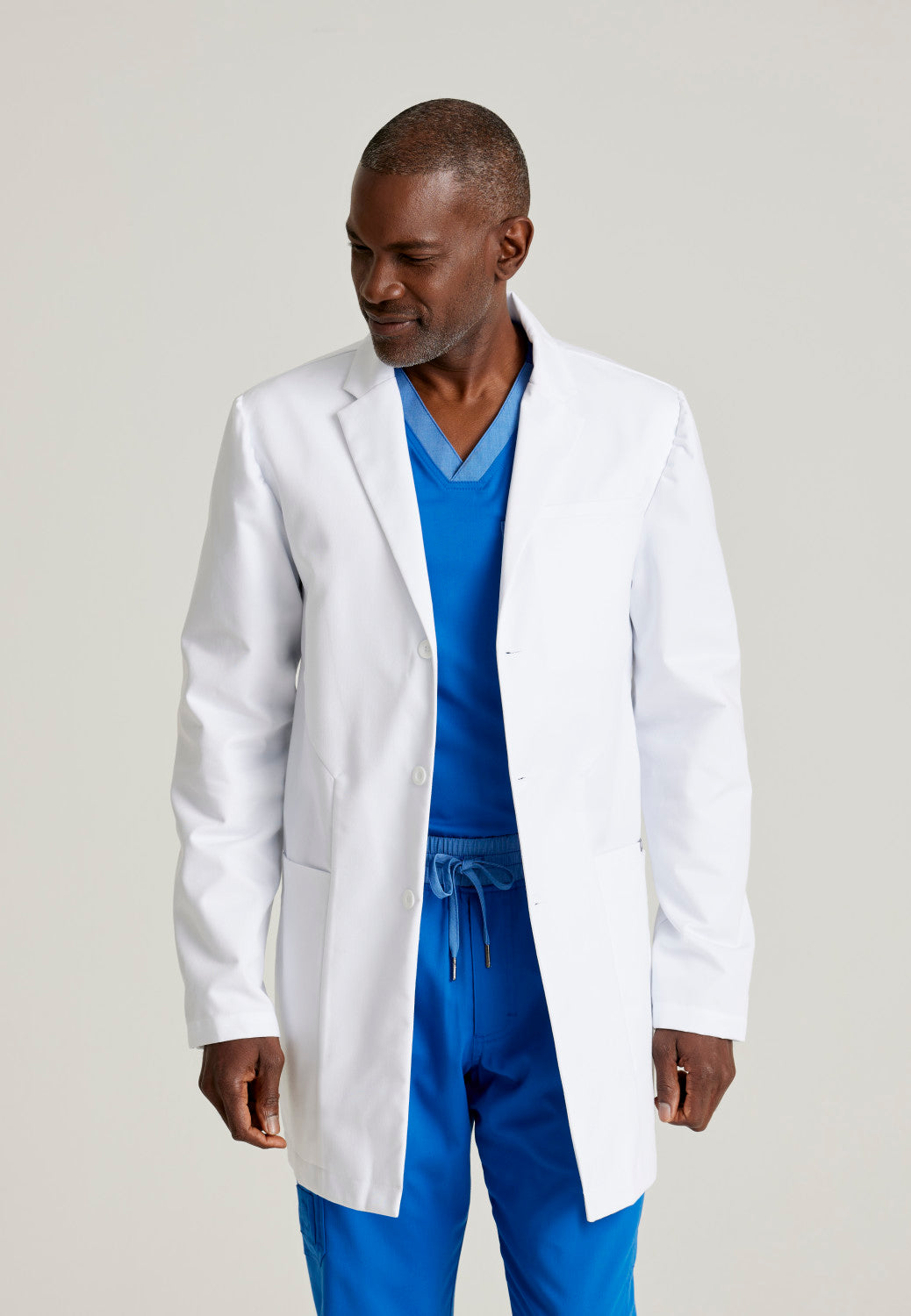 GRC962 Grey's Anatomy 35'' Non-Yellowing Derek Men Lab Coat (34 - 56)