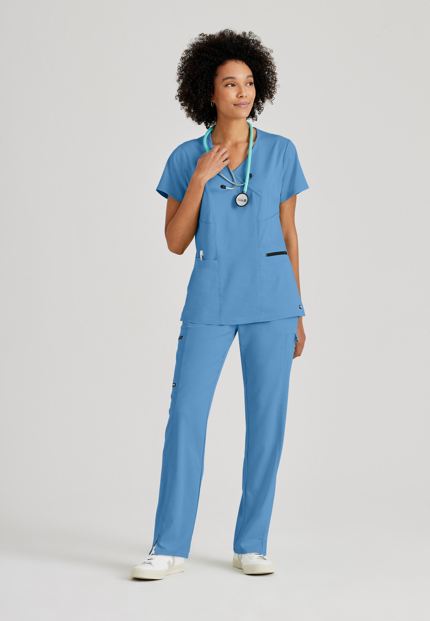 GRST001+GRSP500 Grey's Anatomy Scrub Spandex Stretch Scrub Set (XXS - 5XL)