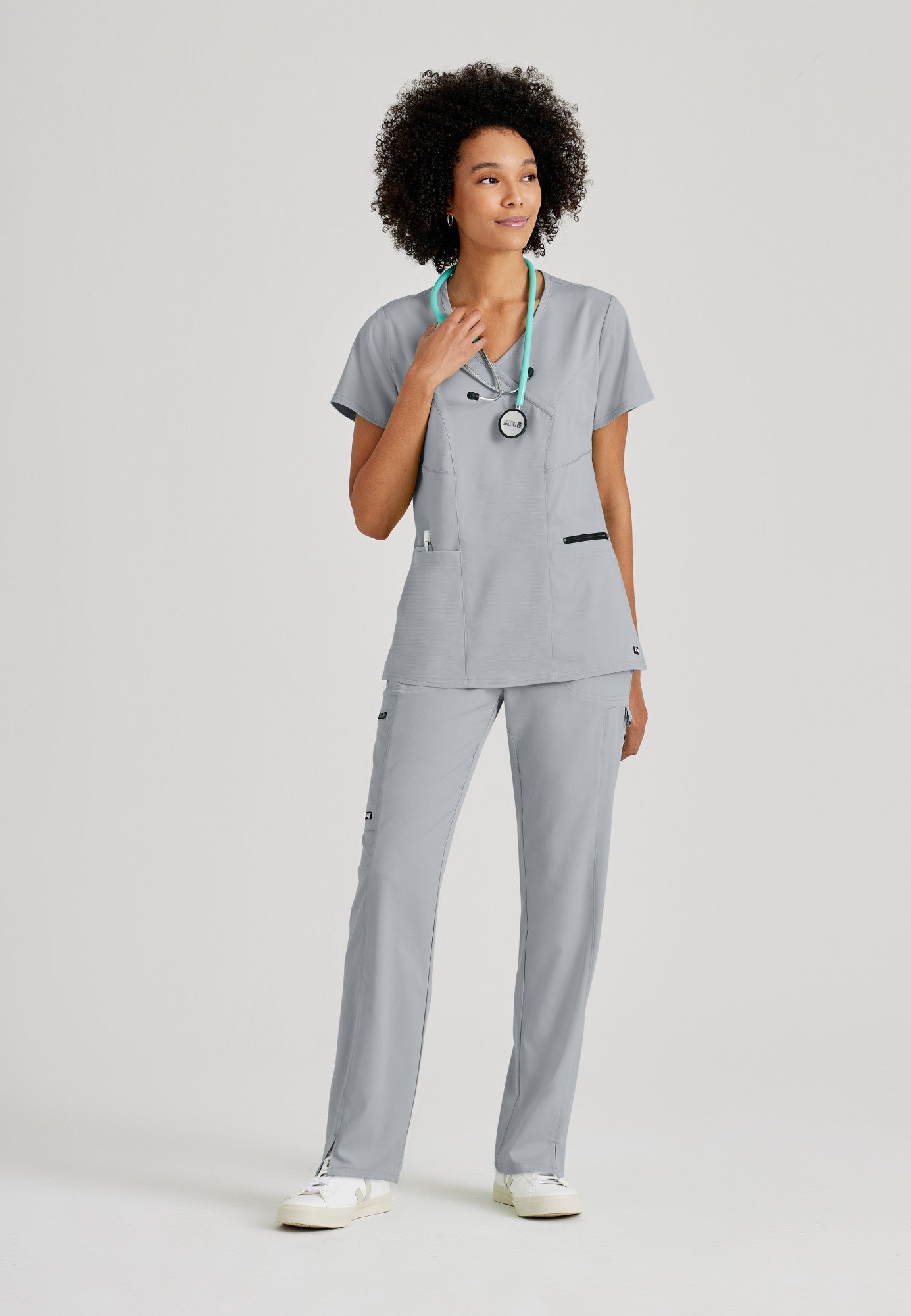 GRST001 Grey's Anatomy Scrub Spandex Stretch Kim Top (XXS - 5XL)