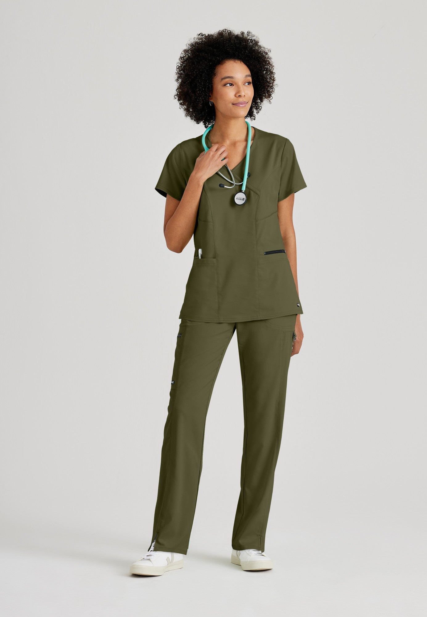 GRST001+GRSP500 Grey's Anatomy Scrub Spandex Stretch Scrub Set (XXS - 5XL)