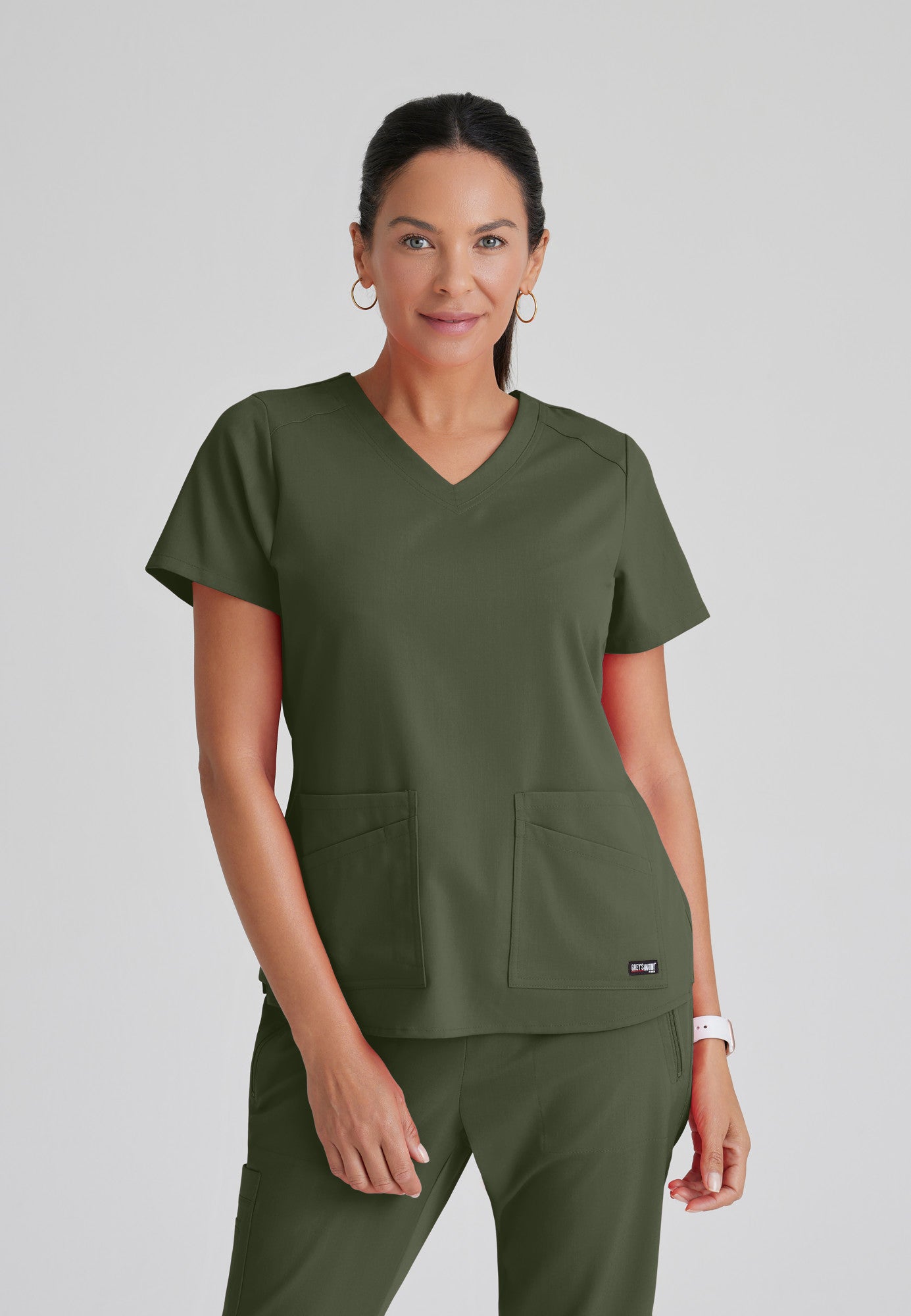 GRST011 Grey's Anatomy Scrub Spandex Stretch Emma Top (XXS - 5XL)