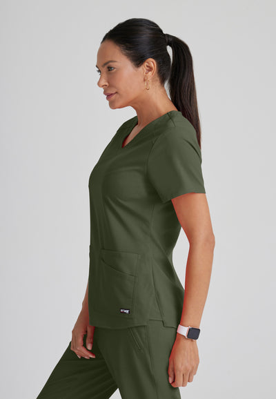 GRST011 Grey's Anatomy Scrub Spandex Stretch Emma Top (XXS - 5XL)