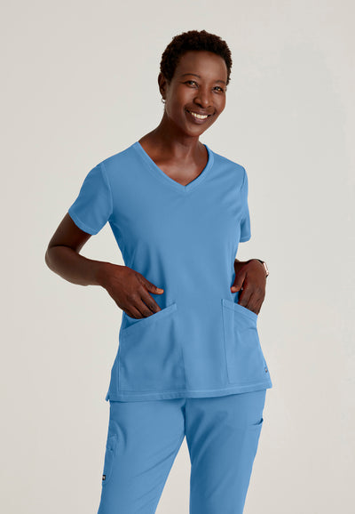 GRST045 Grey's Anatomy Scrub Spandex Stretch Serena Top (XXS - 3XL)