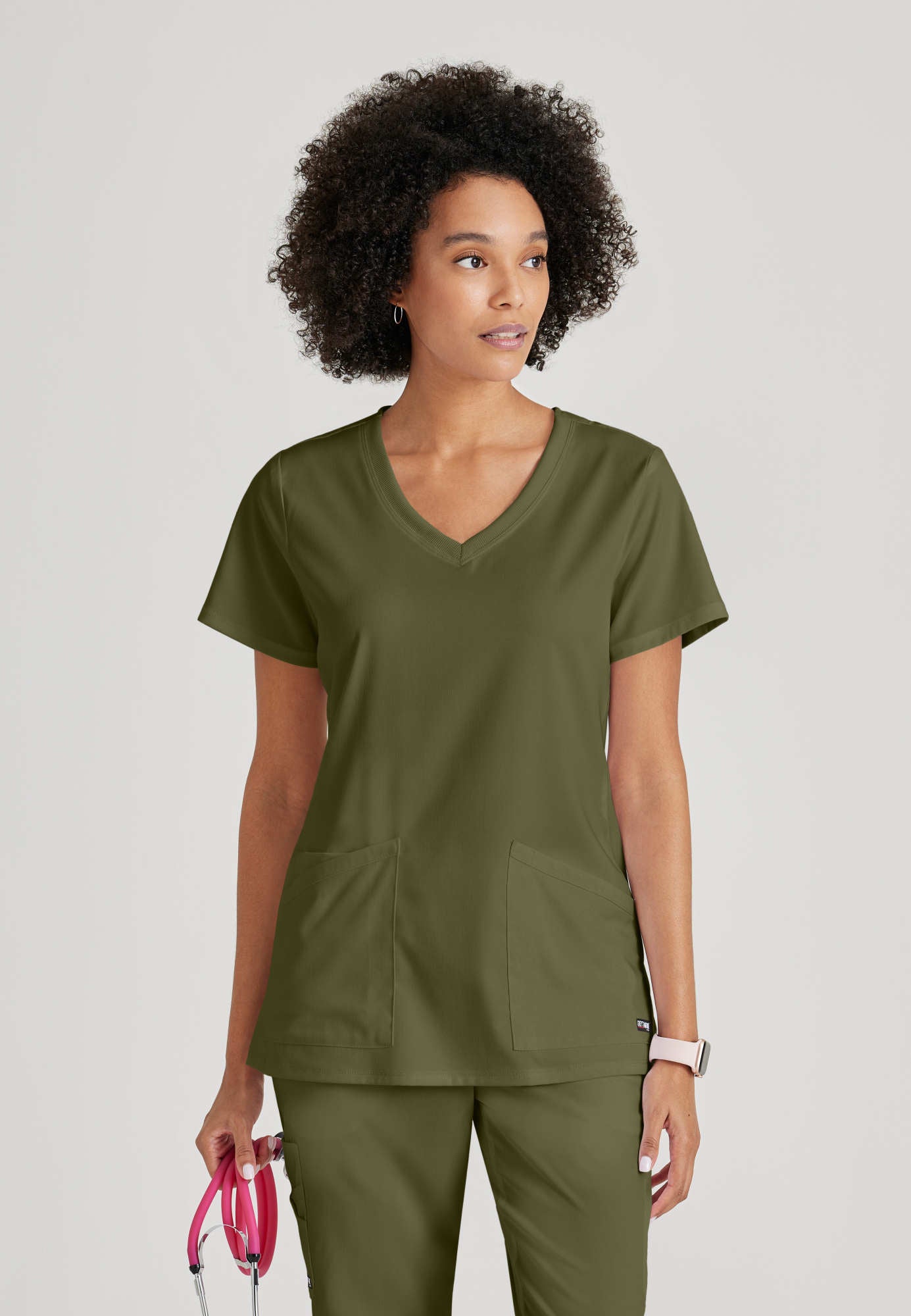 GRST045 Grey's Anatomy Scrub Spandex Stretch Serena Top (XXS - 3XL)