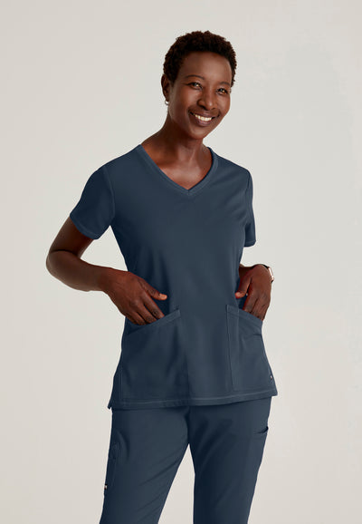 GRST045 Grey's Anatomy Scrub Spandex Stretch Serena Top (XXS - 3XL)