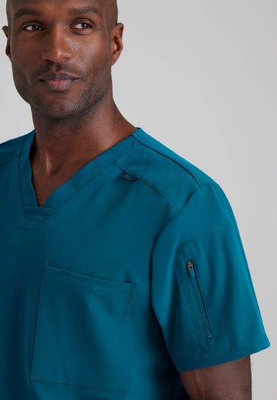 GRST079 Grey's Anatomy Spandex Stretch Murphy Men's Scrub Top (XS - 5XL)