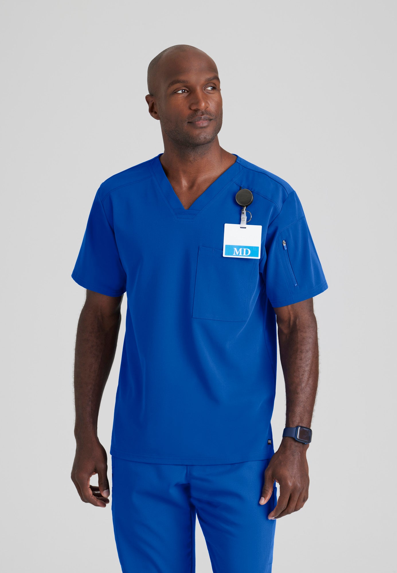 GRST079 Grey's Anatomy Spandex Stretch Murphy Men's Scrub Top (XS - 5XL)