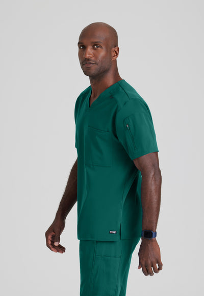 GRST079 Grey's Anatomy Spandex Stretch Murphy Men's Scrub Top (XS - 5XL)