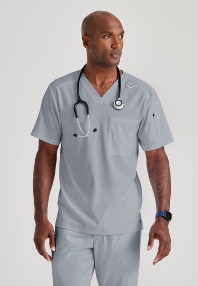 GRST079 Grey's Anatomy Spandex Stretch Murphy Men's Scrub Top (XS - 5XL)