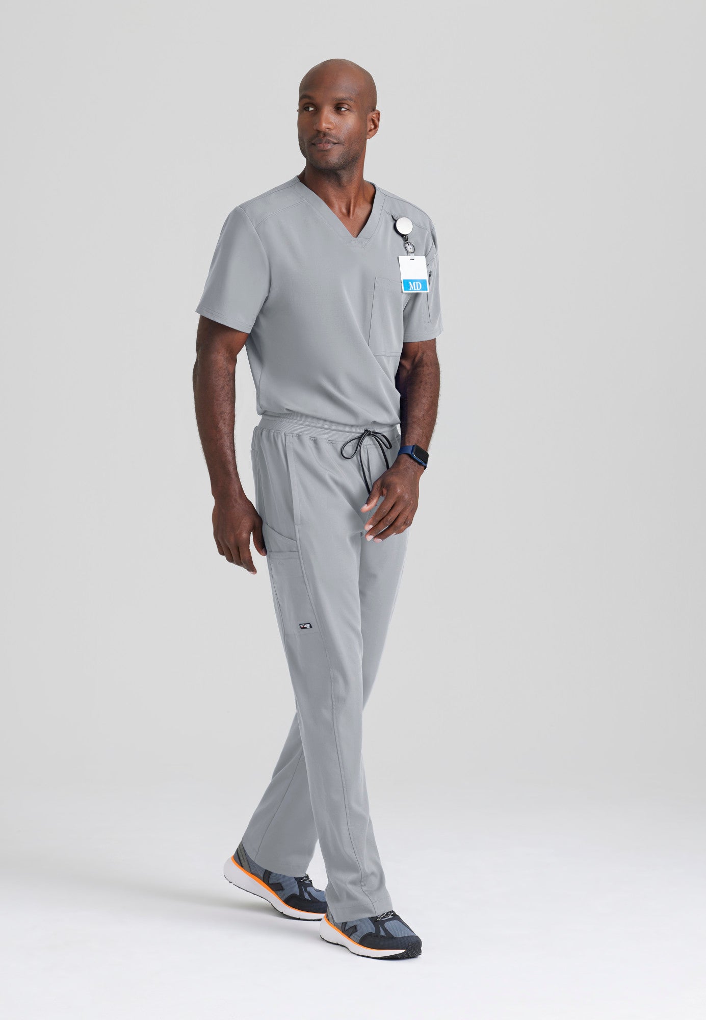 GRST079 Grey's Anatomy Spandex Stretch Murphy Men's Scrub Top (XS - 5XL)