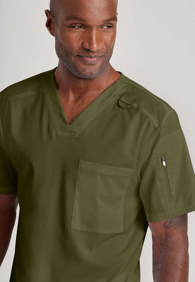 GRST079 Grey's Anatomy Spandex Stretch Murphy Men's Scrub Top (XS - 5XL)