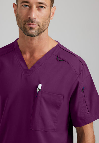 GRST079 Grey's Anatomy Spandex Stretch Murphy Men's Scrub Top (XS - 5XL)