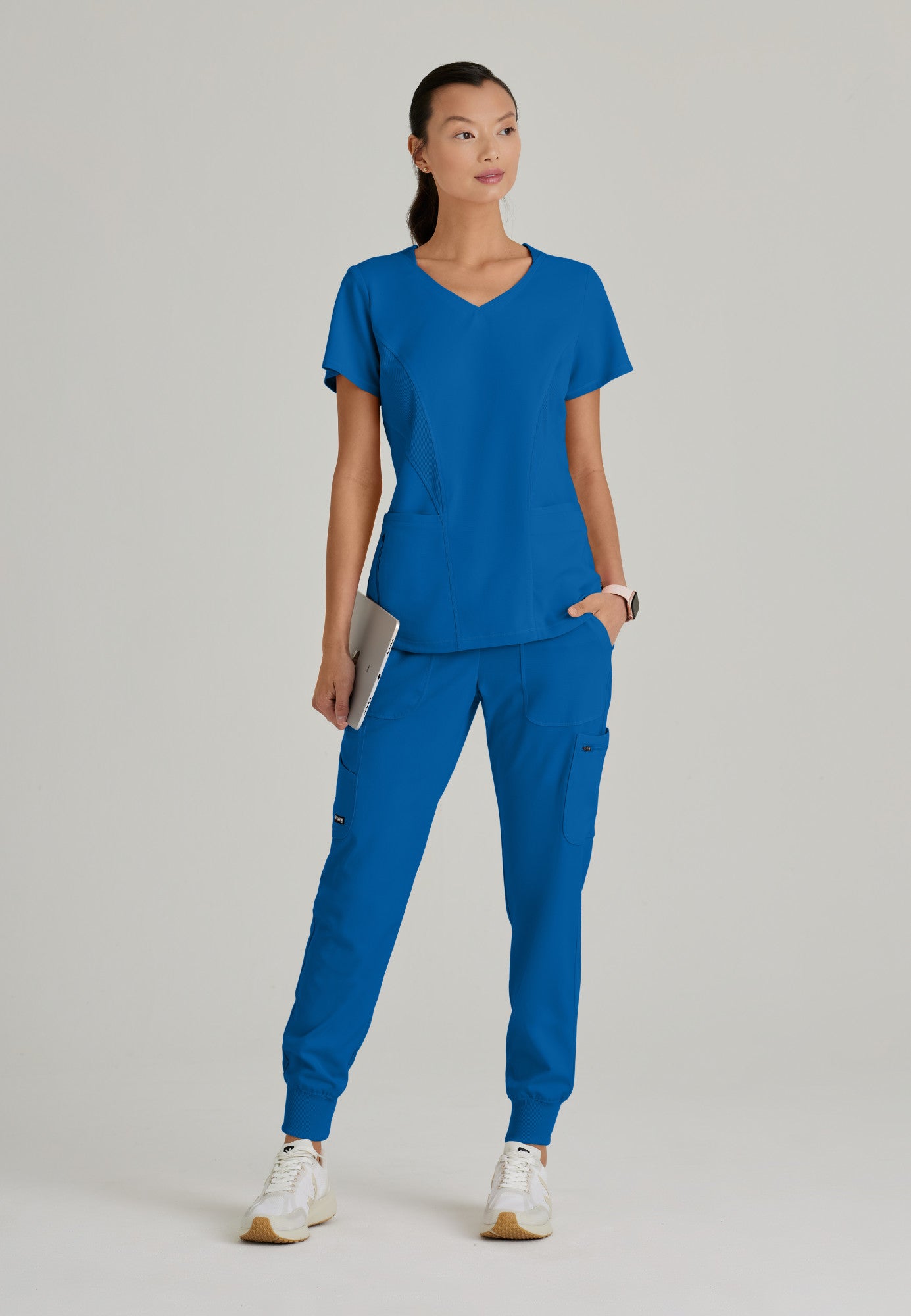 GRST124 Grey's Anatomy Scrub Spandex Stretch Carly Top (XXS - 3XL)