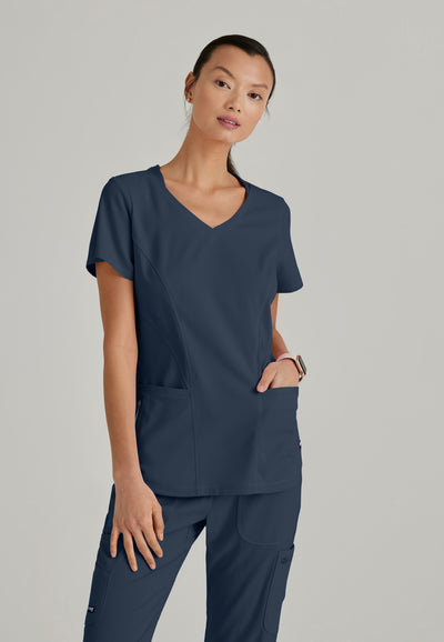 GRST124 Grey's Anatomy Scrub Spandex Stretch Carly Top (XXS - 3XL)