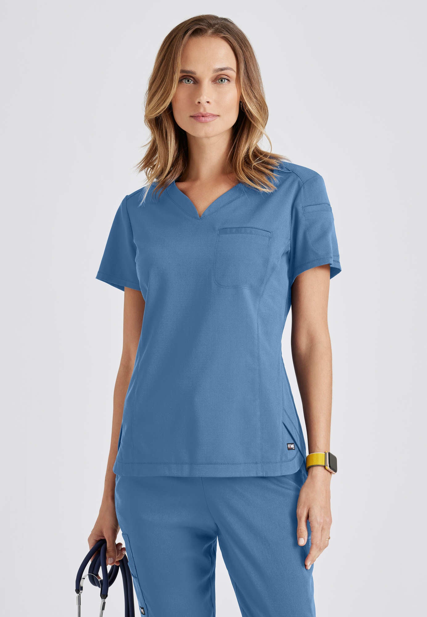 GRST136 Grey's Anatomy Scrub Spandex Stretch Capri Top (XXS - 3XL)