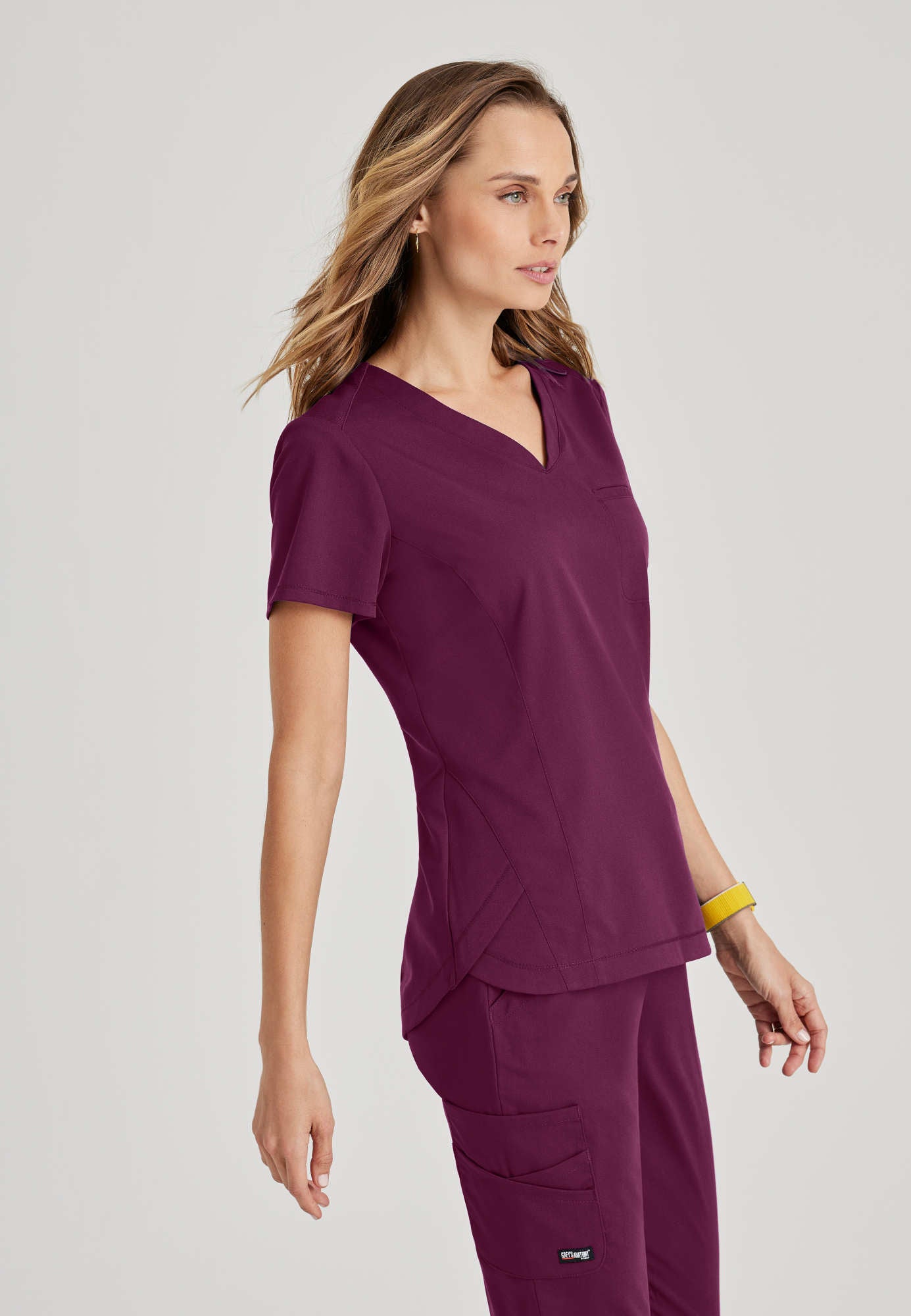 GRST136 Grey's Anatomy Scrub Spandex Stretch Capri Top (XXS - 3XL)