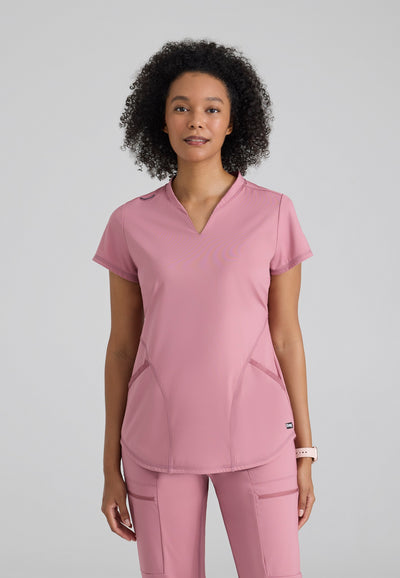 GRST249 Grey's Anatomy Knit Stretch Scrub Define Scrub Top (XXS - 5XL)