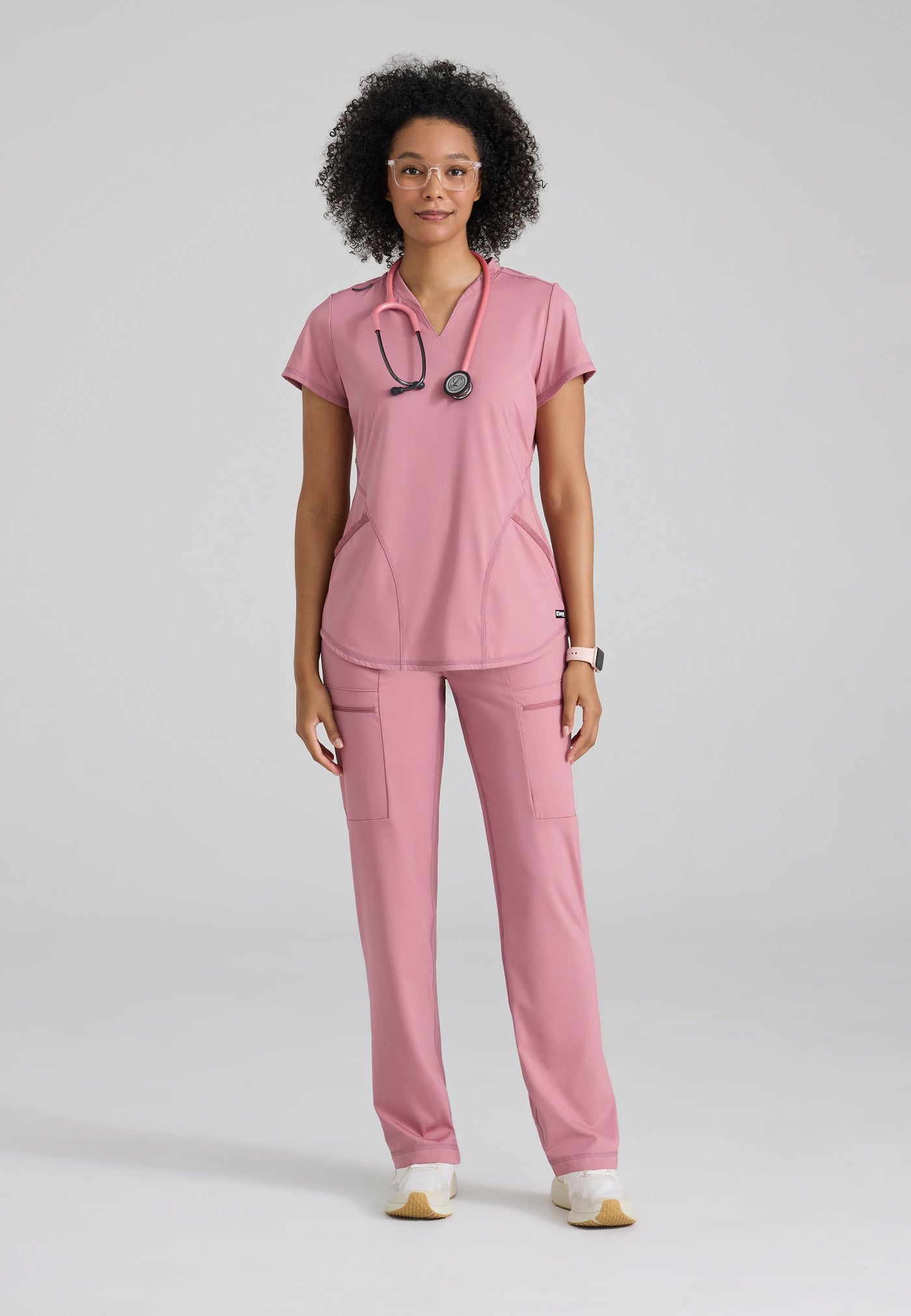 GRST249 Grey's Anatomy Knit Stretch Scrub Define Scrub Top (XXS - 5XL)